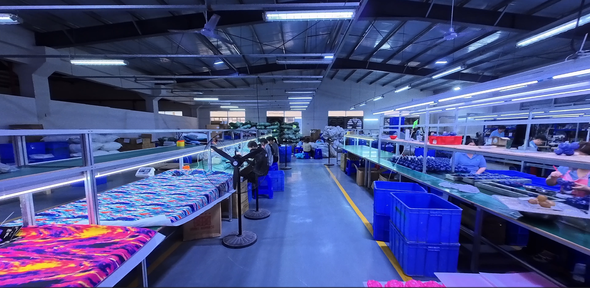 Main workshop in our pet products factory with organized production lines